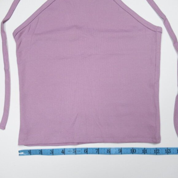 Madewell Supima Rib Halter Tank Top Vibrant Lilac Large - Picture 7 of 10